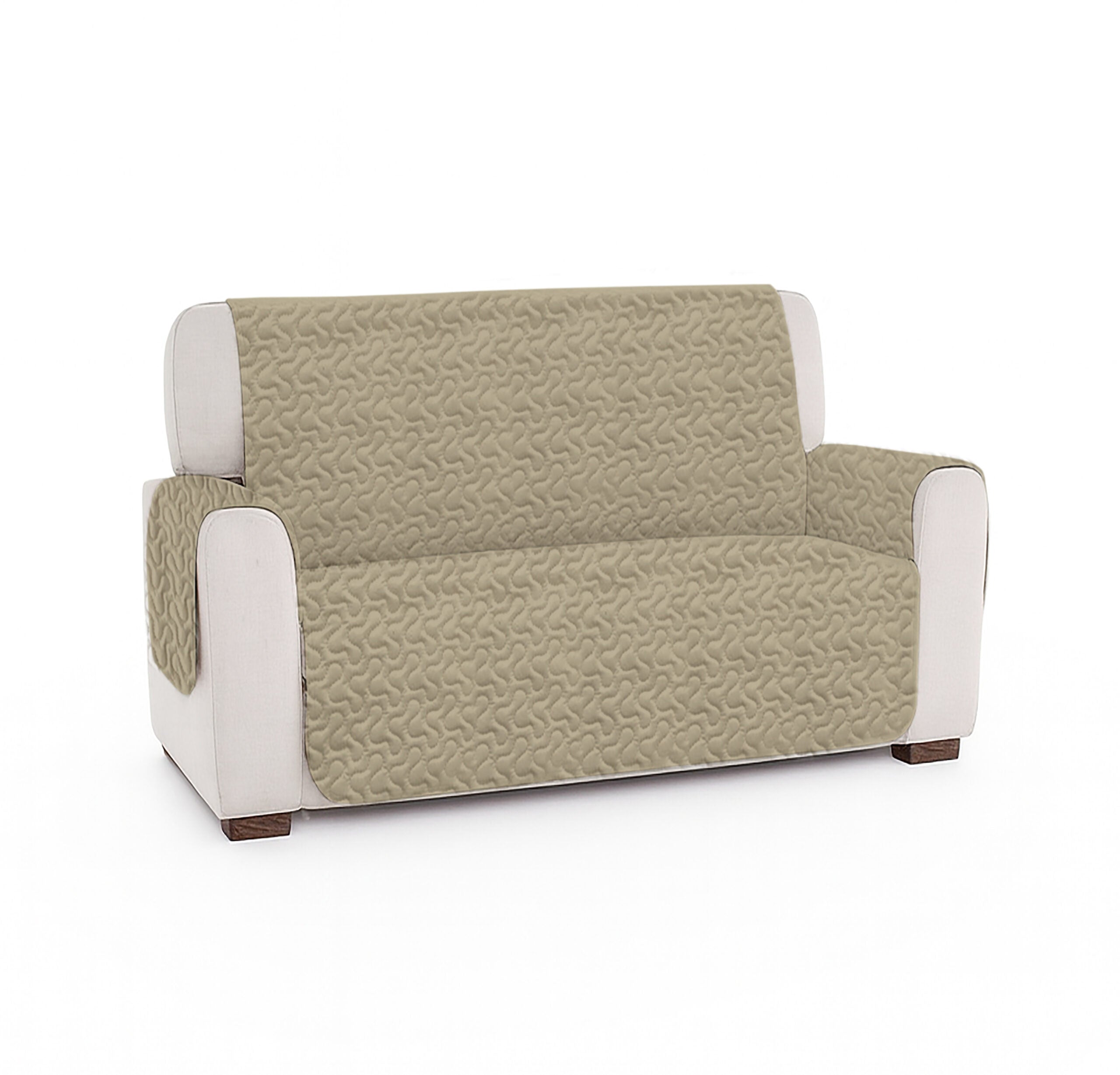 Cuvertura matlasata canapea 2 locuri doua fețe - PALE CREAM